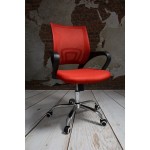 Fotel Emma krzesło biurowe wentylowany czerwony