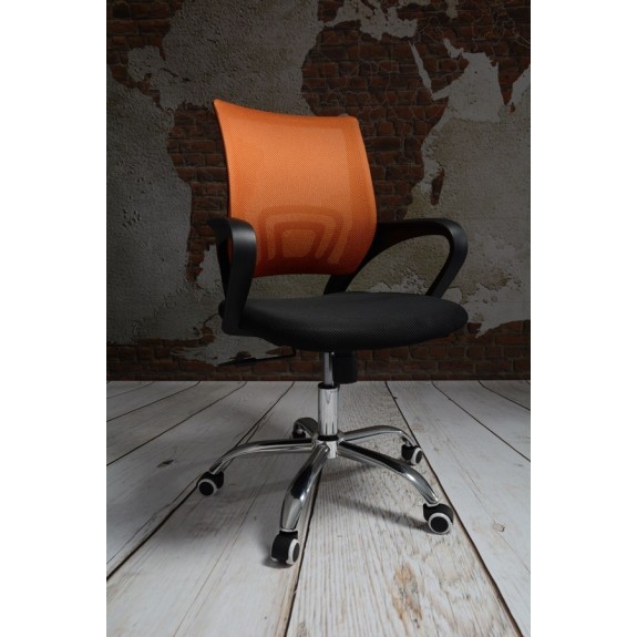 Fotel Emma krzesło biurowe wentylowany pomarańczowo czarny