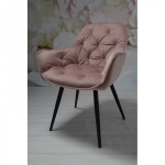 Fotel Dankor Design ARTEN welur pudrowy róż