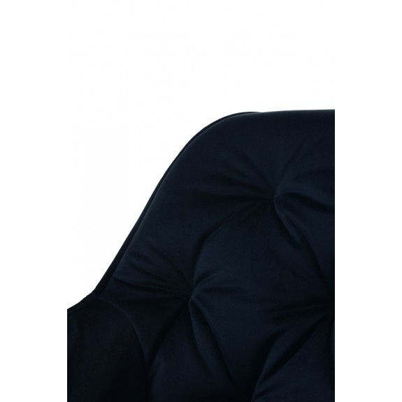 Fotel Dankor Design ARTEN welur szaro czarny nogi złote