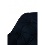 Fotel Dankor Design ARTEN welur szaro czarny nogi złote