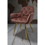 Fotel Dankor Design ARTEN welur brudny róż nogi złote