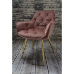 Fotel Dankor Design ARTEN welur brudny róż nogi złote