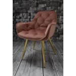 Fotel Dankor Design ARTEN welur brudny róż nogi złote