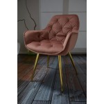 Fotel Dankor Design ARTEN welur brudny róż nogi złote