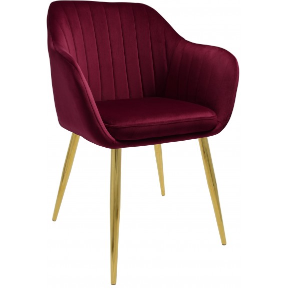 Fotel Dankor Design PIK X bordo WELUR nogi złote