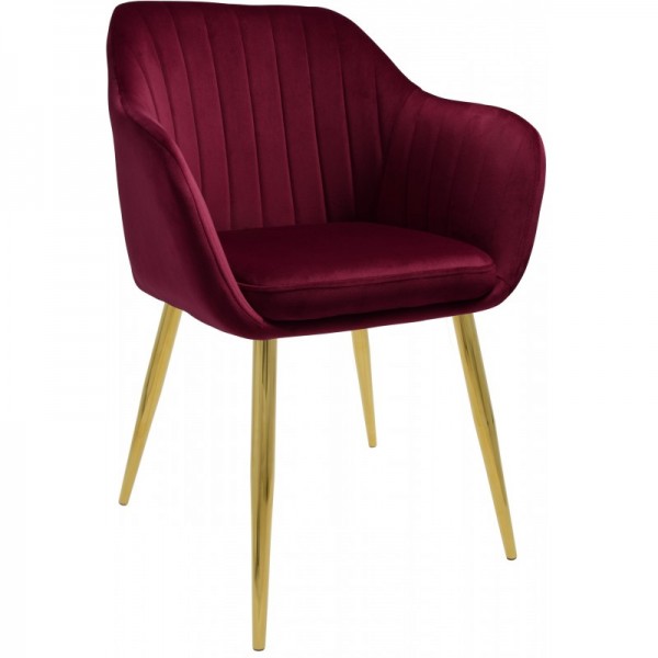Fotel Dankor Design PIK X bordo WELUR nogi złote