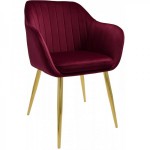 Fotel Dankor Design PIK X bordo WELUR nogi złote