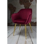 Fotel Dankor Design PIK X bordo WELUR nogi złote