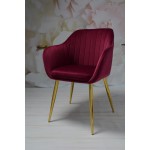 Fotel Dankor Design PIK X bordo WELUR nogi złote