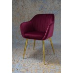 Fotel Dankor Design PIK X bordo WELUR nogi złote