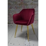 Fotel Dankor Design PIK X bordo WELUR nogi złote