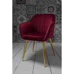 Fotel Dankor Design PIK X bordo WELUR nogi złote