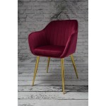 Fotel Dankor Design PIK X bordo WELUR nogi złote