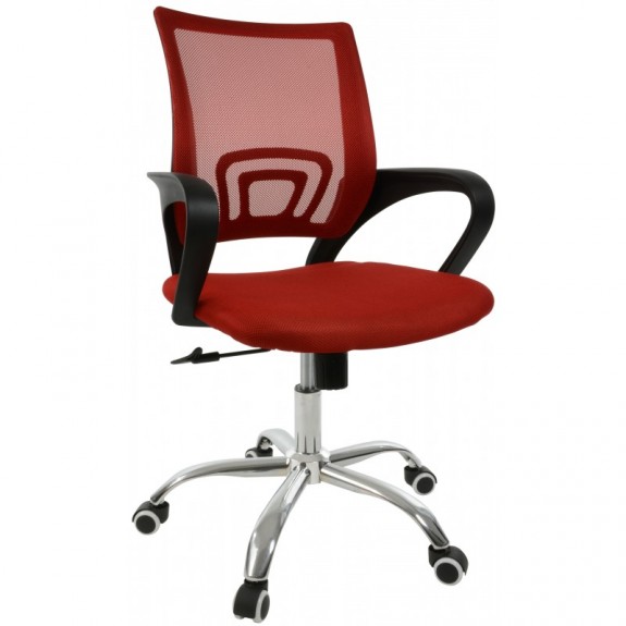 Fotel Emma krzesło biurowe wentylowany czerwony