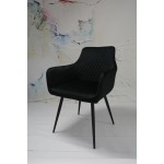 Fotel Dankor Design Lizbona welur czarny nogi czarne