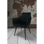 Fotel Dankor Design Lizbona welur czarny nogi czarne