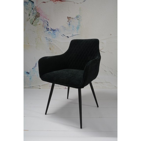 Fotel Dankor Design Lizbona sztruks czarny  nogi czarne
