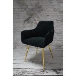 Fotel Dankor Design Lizbona sztruks czarny  nogi złote