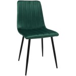 Zestaw 6 krzeseł Dankor Design AXA zieleń butelkowa nogi czarne