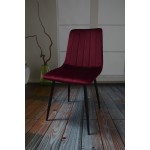 Zestaw 6 krzeseł Dankor Design AXA bakłażanowy nogi czarne