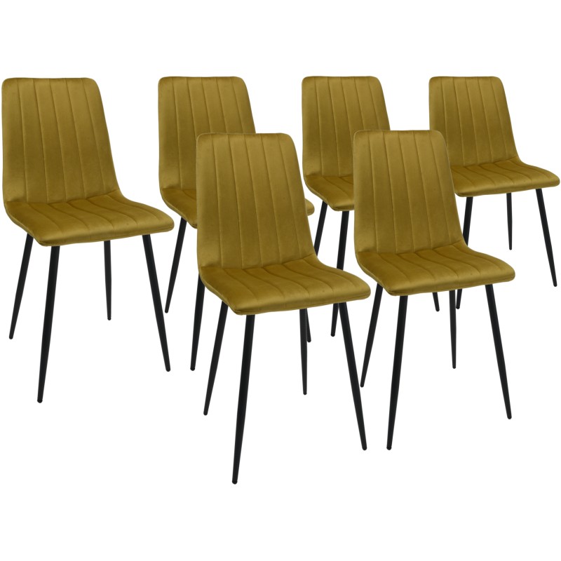 Zestaw 6 krzeseł Dankor Design AXA złoty nogi czarne