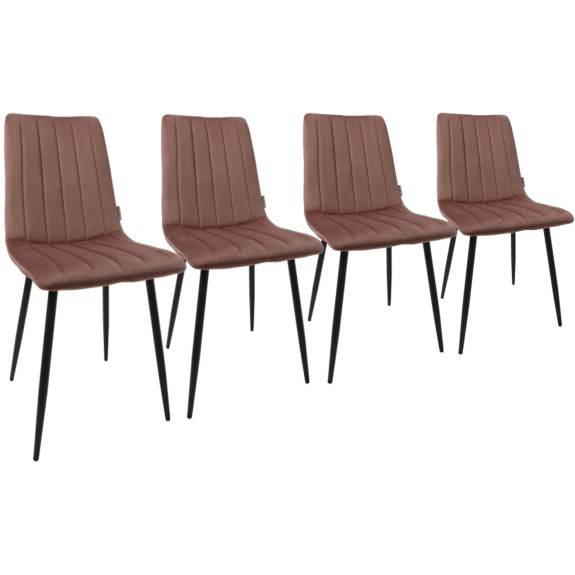 Zestaw Dankor Design stół + 4 szt krzeseł AXA brudny róż