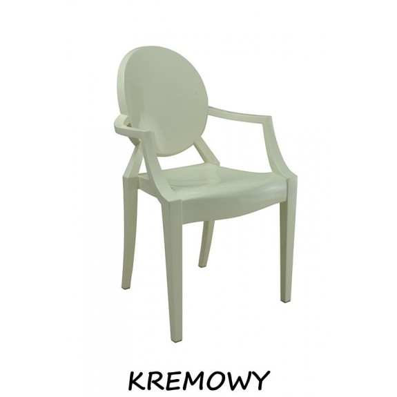 Włoskie Krzesło Dankor Design Louis Ghost kremowy