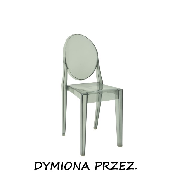 Krzesło Dankor Design Victoria Ghost przezroczysta dymiona
