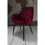 Krzesło Dankor Design Antwerpia welur bordo nogi czarne