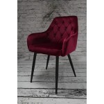 Krzesło Dankor Design Antwerpia welur bordo nogi czarne