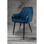 Krzesło Dankor Design Antwerpia welur granat nogi czarne