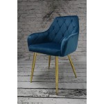 Krzesło Dankor Design Antwerpia welur granat nogi złoty chrom