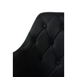 Krzesło Dankor Design Antwerpia welur czarny nogi złoty chrom