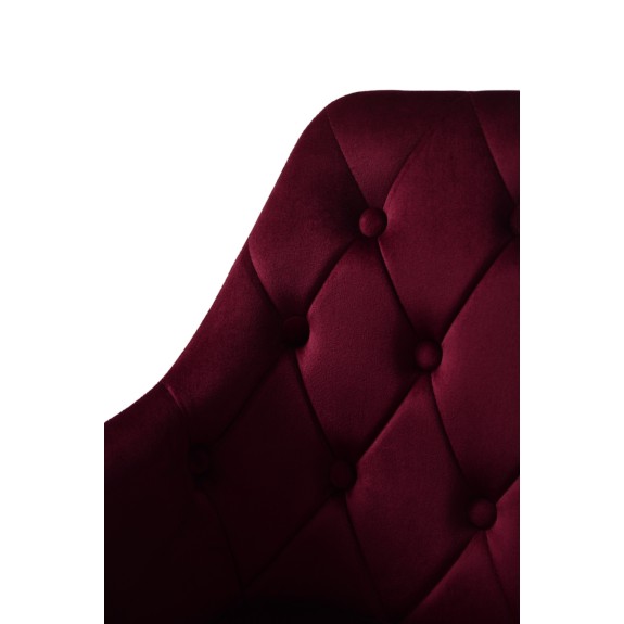 Krzesło Dankor Design Antwerpia welur bordo nogi różowy chrom