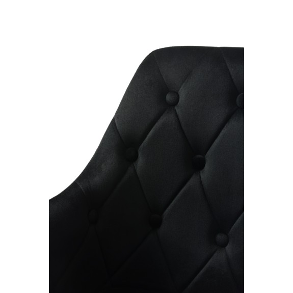 Krzesło Dankor Design Antwerpia welur czarny nogi różowy chrom