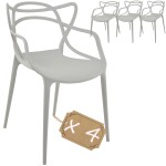 Zestaw 4 szt Krzeseł Dankor Design Masters jasno szary