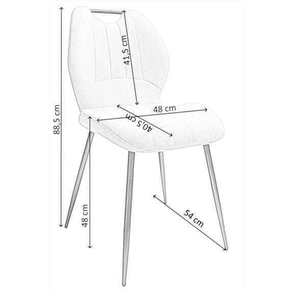 Zestaw 4 szt krzeseł Dankor Design Cleo zielony z rączką nogi czarne