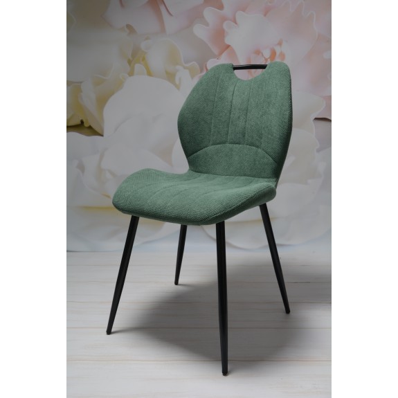 Zestaw 4 szt krzeseł Dankor Design Cleo zielony z rączką nogi czarne