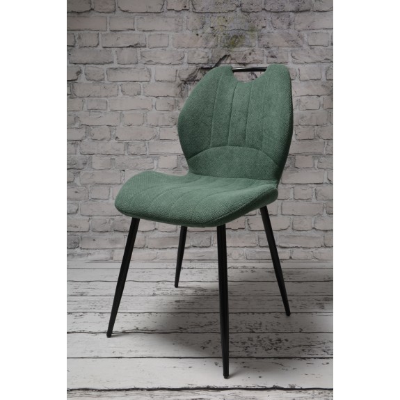 Zestaw 4 szt krzeseł Dankor Design Cleo zielony z rączką nogi czarne