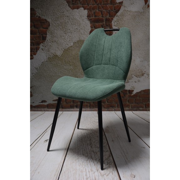 Zestaw 4 szt krzeseł Dankor Design Cleo zielony z rączką nogi czarne