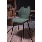 Zestaw 4 szt krzeseł Dankor Design Cleo zielony z rączką nogi czarne