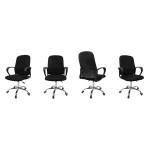 Fotel biurowy obrotowy LUK noga metalowa chromowana kółka PU ergonomiczny