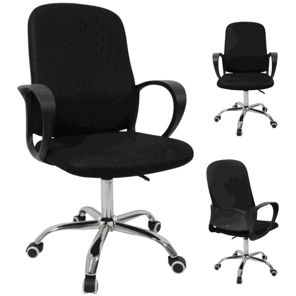 Fotel biurowy obrotowy LUK noga metalowa chromowana kółka PU ergonomiczny