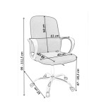 Fotel biurowy obrotowy LUK noga metalowa chromowana kółka PU ergonomiczny