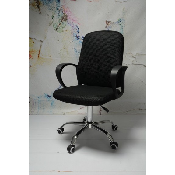 Fotel biurowy obrotowy LUK noga metalowa chromowana kółka PU ergonomiczny
