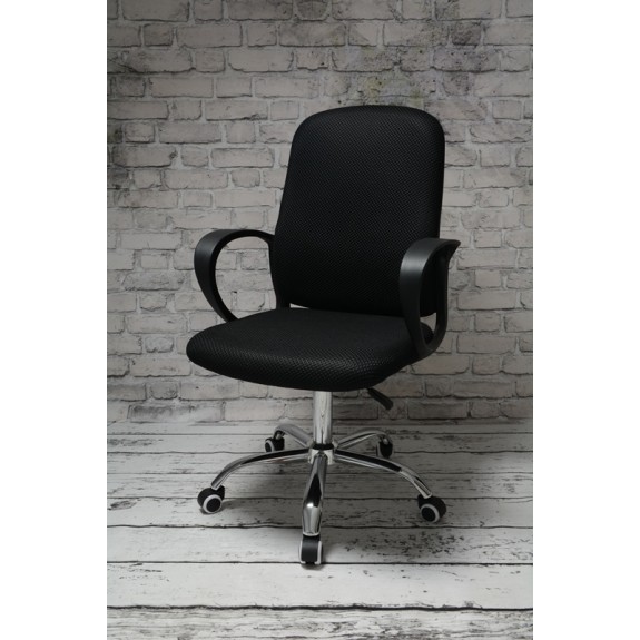 Fotel biurowy obrotowy LUK noga metalowa chromowana kółka PU ergonomiczny