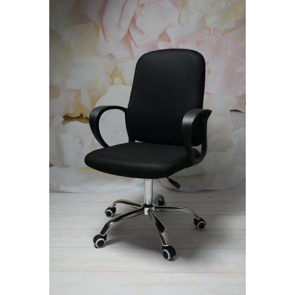 Fotel biurowy obrotowy LUK noga metalowa chromowana kółka PU ergonomiczny