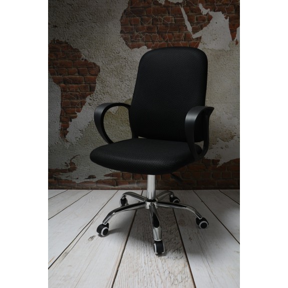 Fotel biurowy obrotowy LUK noga metalowa chromowana kółka PU ergonomiczny