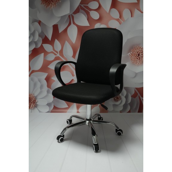 Fotel biurowy obrotowy LUK noga metalowa chromowana kółka PU ergonomiczny